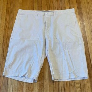 Amiani  Men's Linen Blend Shorts Size 42 Ivory Tan